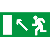 E06 Направление к эвакуационному выходу налево вверх