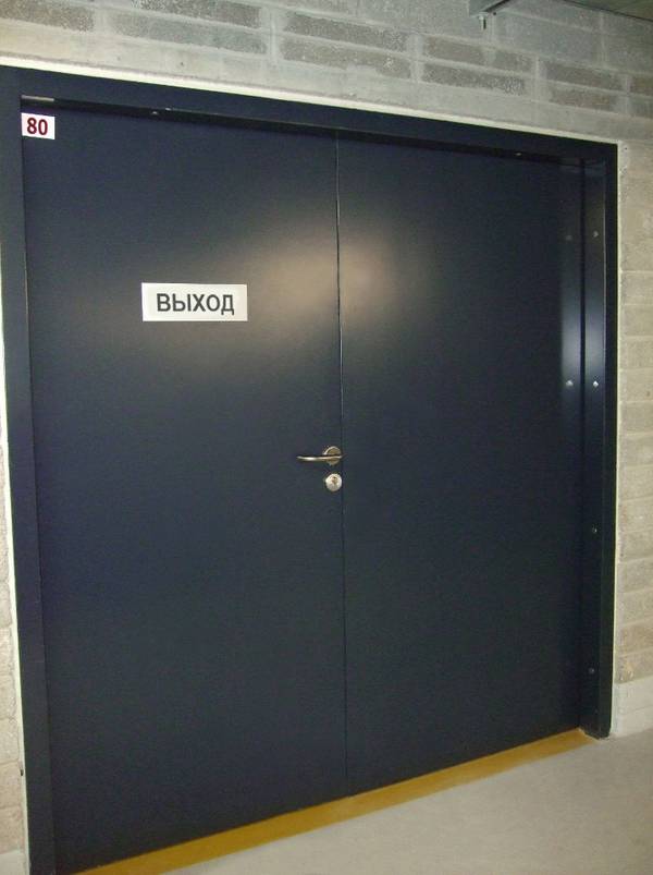 Черная пожаростойкая дверь с двумя створками