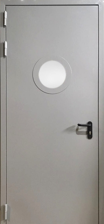 Однопольная дверь с круглым стеклом EI 60 RAL 7035 (01)
