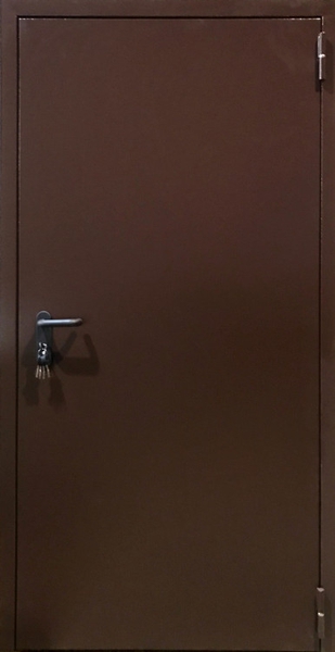 Однопольная глухая дверь (порошковое напыление) коричневая