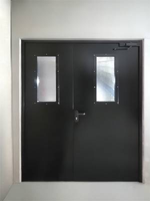 Чёрная двупольная дверь EI 60