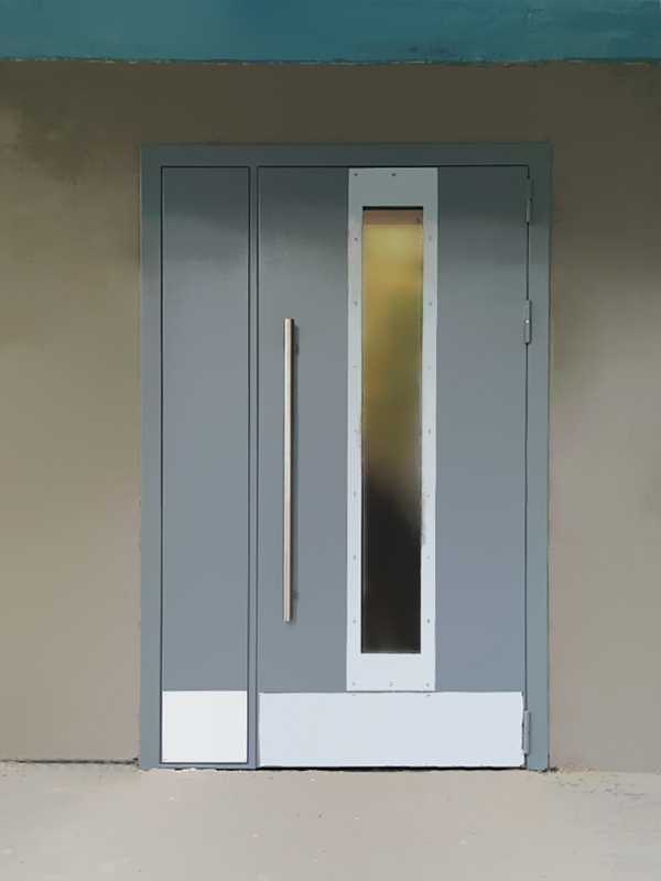 Современные двери со стеклом для подъезда — смотрите фото с объекта, ул. Архитектора Власова