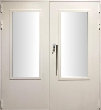 Двупольная дверь с остеклением более 25% EIW 60 RAL 9016 (08)
