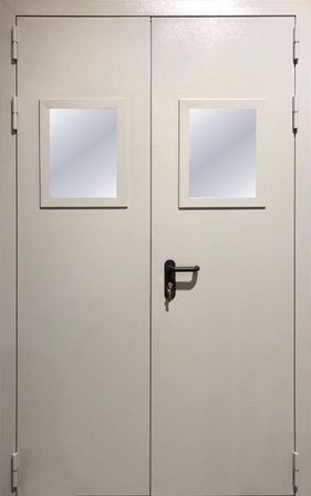 Двупольная остекленная дверь EI 60 RAL 7035 (01)
