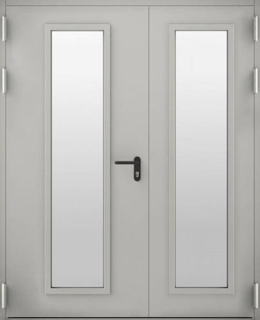 Двупольная дверь с остеклением более 25% EIW 60 RAL 7035 (07)
