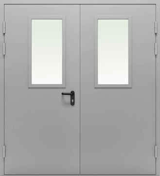 Двупольная остекленная дверь EI 60 RAL 7040 (03)