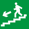E14 Направление к эвакуационному выходу по лестнице вниз (левосторонний)