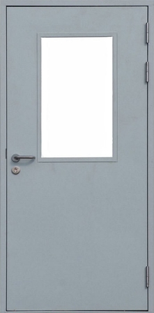 Однопольная остекленная дверь EI 60 RAL 7035 (09)