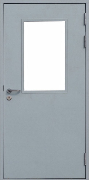 Однопольная остекленная противопожарная дверь EI 60 RAL 7035 (09)