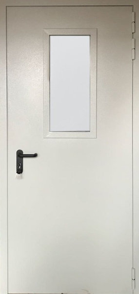 Однопольная дымогазонепроницаемая дверь EIS 60 RAL 7035 (со стеклом) (05)