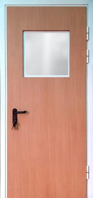 Однопольная противопожарная дверь МДФ со стеклопакетом EI 60 № 14
