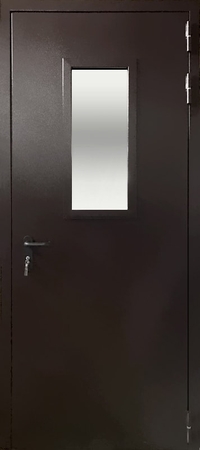 Однопольная остекленная дверь EI 60 RAL 8014 (без порога) (06)
