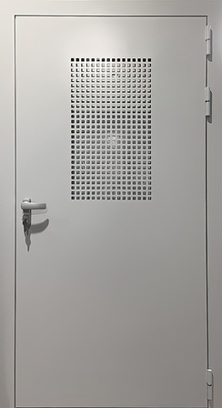 Однопольная остекленная дверь EI 60 RAL 7035 (с перфорацией) (11)