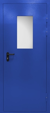 Однопольная остекленная противопожарная дверь EI 60 RAL 5005 (05)