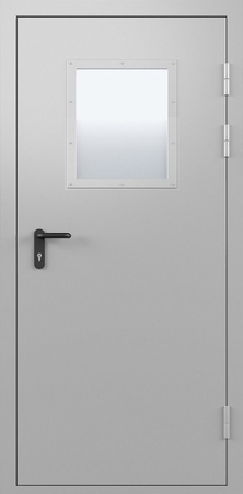 Однопольная остекленная дверь EI 60 RAL 7035 (01)