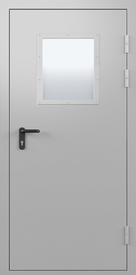 Однопольная остекленная противопожарная дверь EI 60 RAL 7035 (01)