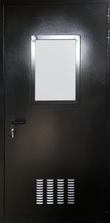 Однопольная остекленная противопожарная дверь EI 60 RAL 8017 (с вентиляцией) (10)