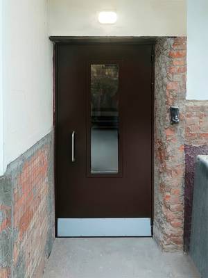 Остекленная дверь в подъезд (ул. Пруд-Ключики, 3)