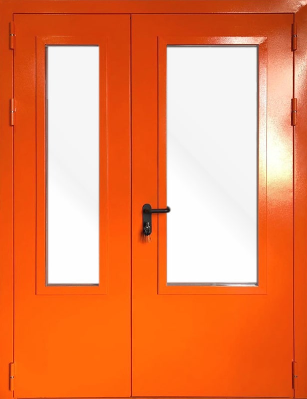 Изготовление дверей с остеклением более 25% с ярким окрасом по RAL