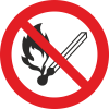 P02 Запрещается пользоваться открытым огнем