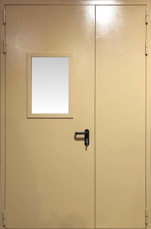 Полуторная остекленная дверь EI 60 RAL 1000 (04)
