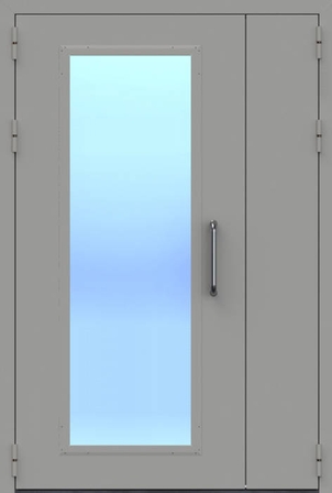 Полуторная дверь с остеклением более 25% EIW 60 RAL 7040 (04)
