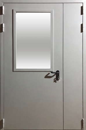 Полуторная дверь с остеклением более 25% EIW 60 RAL 7040 (01)