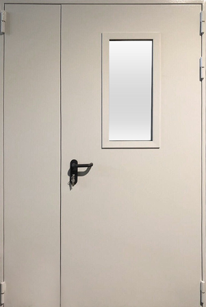 Полуторная остекленная дверь EI 60 RAL 7035 (01)