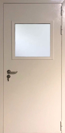 Однопольная остекленная противопожарная дверь EI 60 RAL 9016 (07)