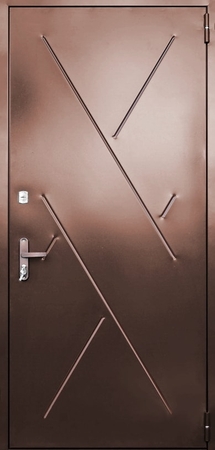 Техническая однопольная дверь с рисунком на металле