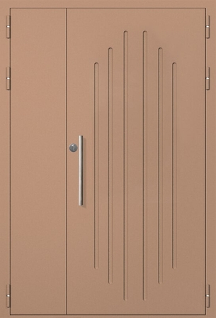 Техническая полуторная дверь с выдавленным рисунком