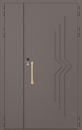 Полуторная техническая дверь с выдавленным рисунком