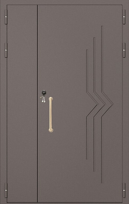 Полуторная техническая дверь с выдавленным рисунком