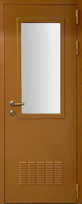 Остекленная техническая дверь RAL 1011 (с вентиляцией) (09)