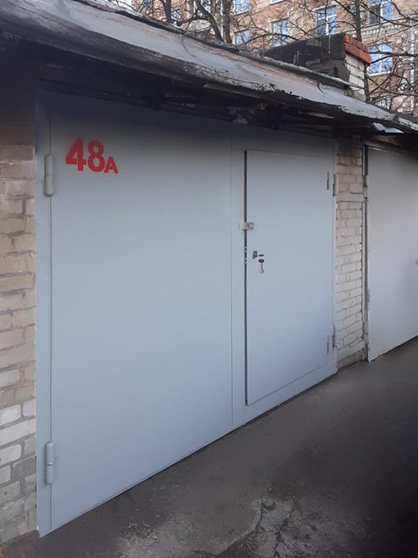 Монтаж металлических ворот для частного гаража на Ломоносовском проезде